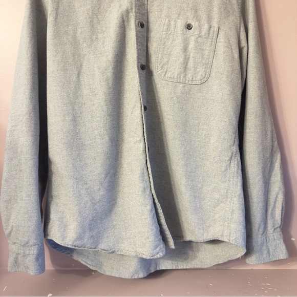 J.Crew Heathered Chamois Buttondown Leather Elbow Patches Gray Men Size L - Picture 3 of 8